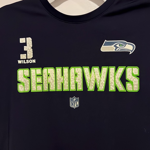 NFL Seattle Seahawks Wilson Short Sleeve T-shirt Blue Kids XL - Picture 3 of 6